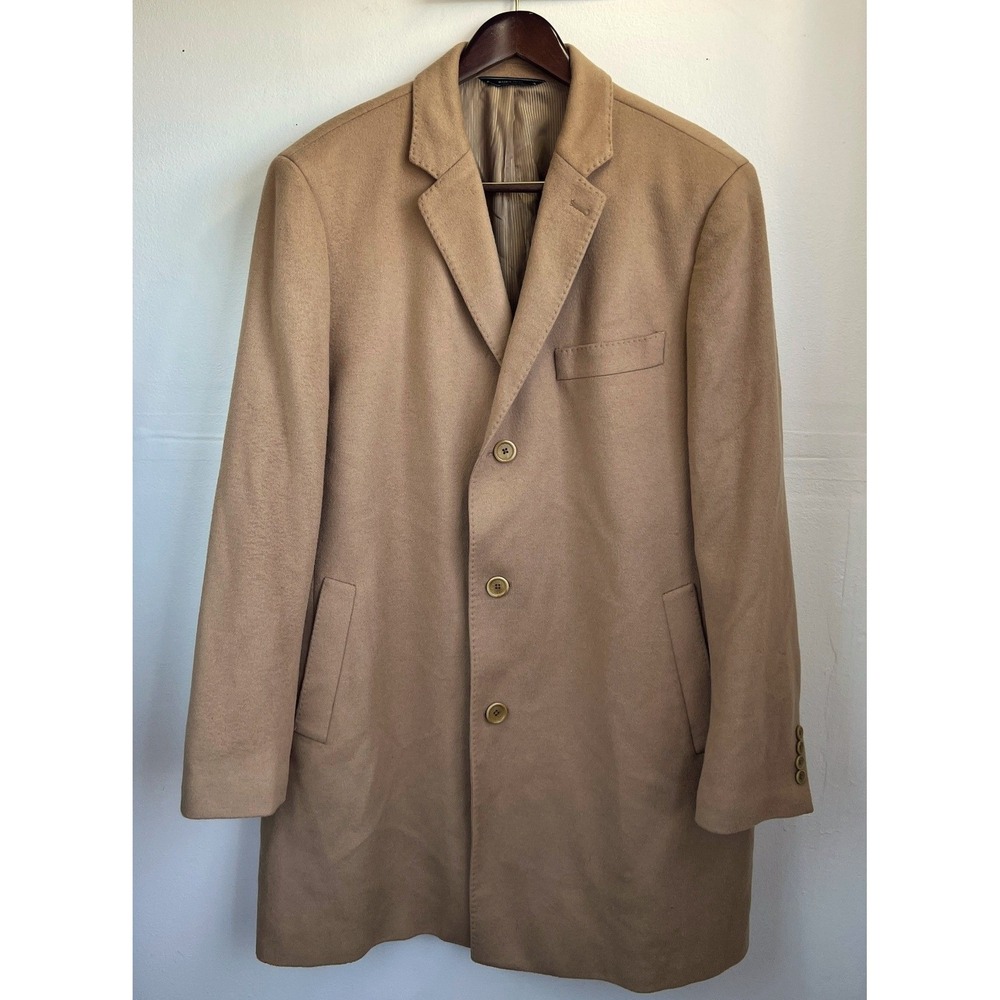 Cardinal of Canada Coat Camel Tan 44 Wool Cashmere‎ Overcoat Car Coat XL